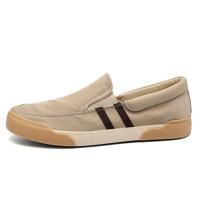 Spring New Mens Shoes Fashionable and Versatile Trendy Casual Men's Canvas Shoes Breathable Solid Color Low-top Cloth Shoes