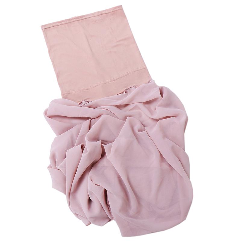 1Pc Muslim Shawl Scarf Chiffon Hijab Breathable Turban Head Wrap Women Solid Color Polyester With Inner Cap