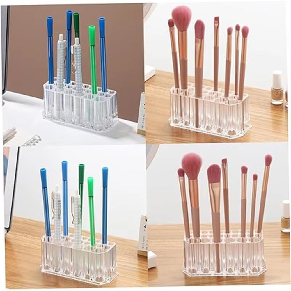 New 26 Holes Makeup Brushes Organizer Transparent Durable Makeup Brushes Holder Acrylic Nail Brushes Organizer For Makeup Vanity