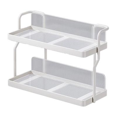 Organizzatore da Mensola per Piano di Lavoro Acciaio al Carbonio 2 Ripiani Multifunzionale Porta Spezie da Cucina per Camera da Letto