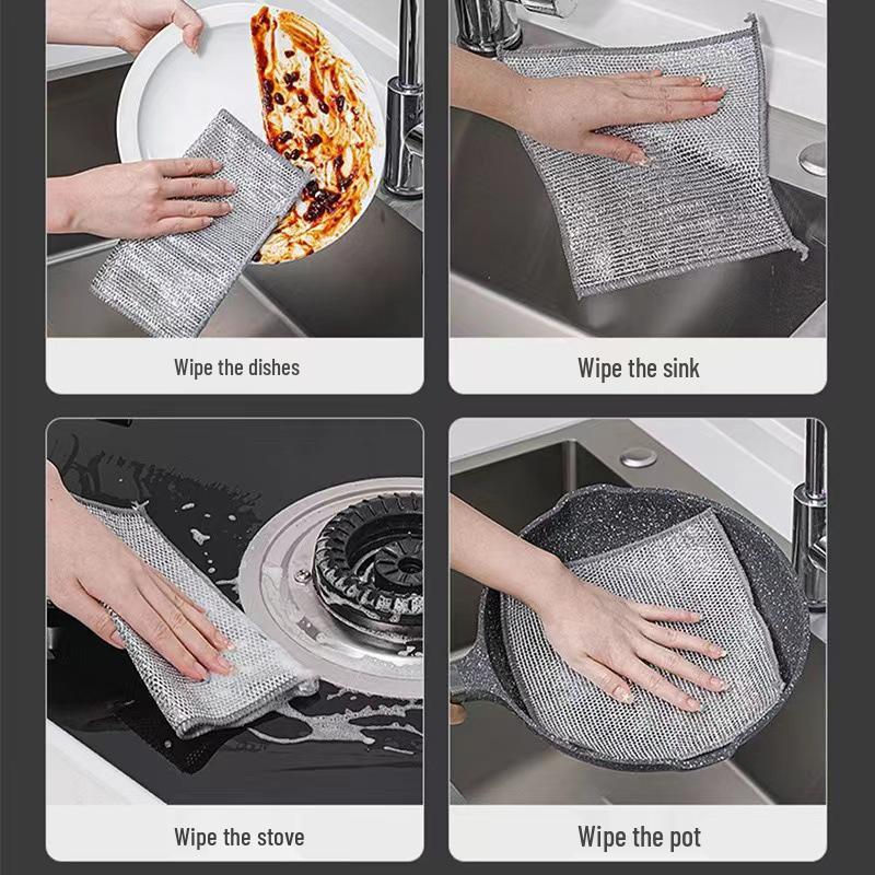 Silver Wire Non-Stick Degreasing Dish Cloth
