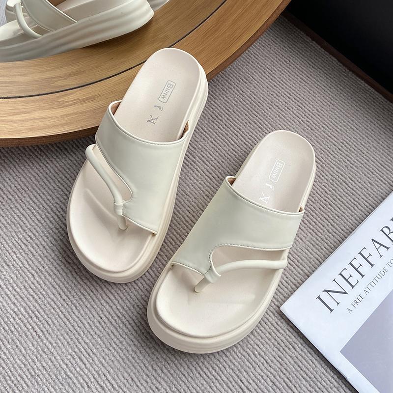 Fashion CRLAYDK Leather Womens Sandals Summer Flat Slip On Fashion Flip Flops Comfortable Dressy Summer Casual Walking Beach Slides