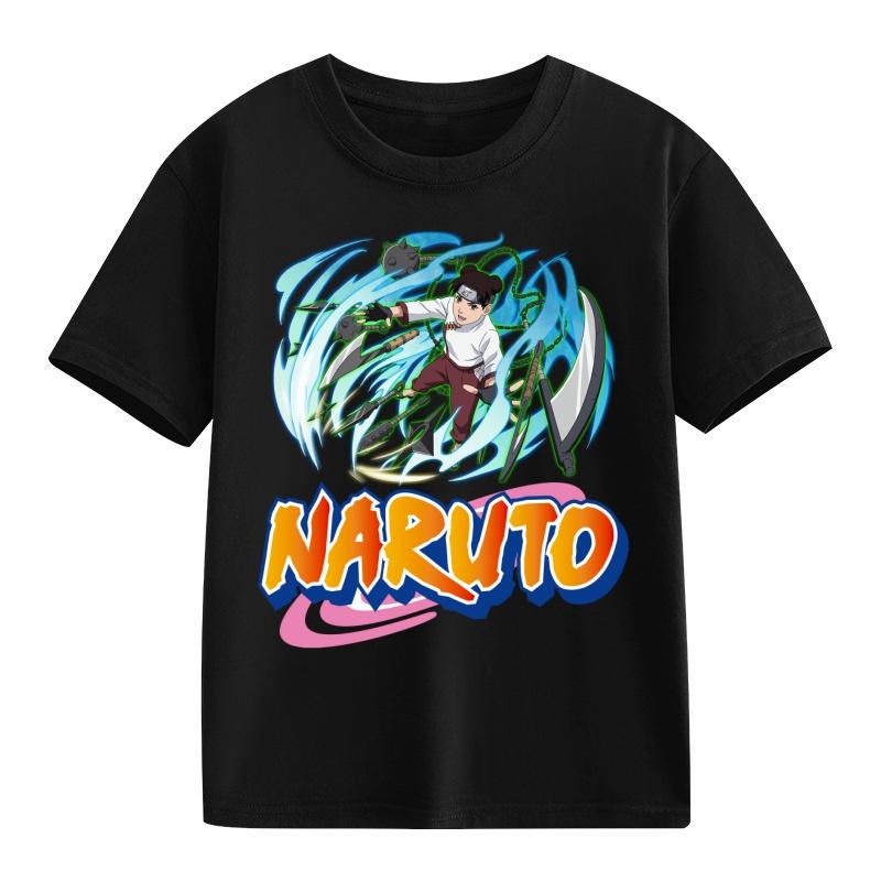 Maglietta Naruto Bambini Uzumaki Uchiha Sasuke Hatake Kakashi Stampa Personaggio Anime Cotone Manica Corta Ragazzi Ragazze Top Rotondi Larghi