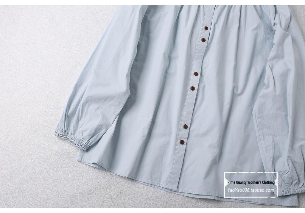 Japanese-Inspired Artistic Pleated Long Sleeve Women's Shirt - Spring Collection