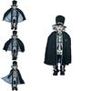 Kids Boy Skeleton Skull Ghost Cloak Halloween Cosplay Party Outfit Costume