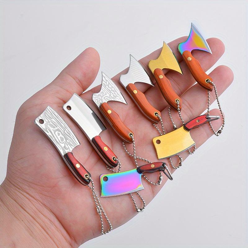 DIY Steel Wood Mini Pocket Knife Car Keychain Fishing Accessory and Bottle Opener