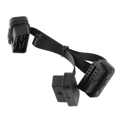 One Drag Two OBD-II 16-poliger Stecker auf Dual-Buchse, Y-Splitter, Diagnosegerät, Winkelstück-Anschlusskabel