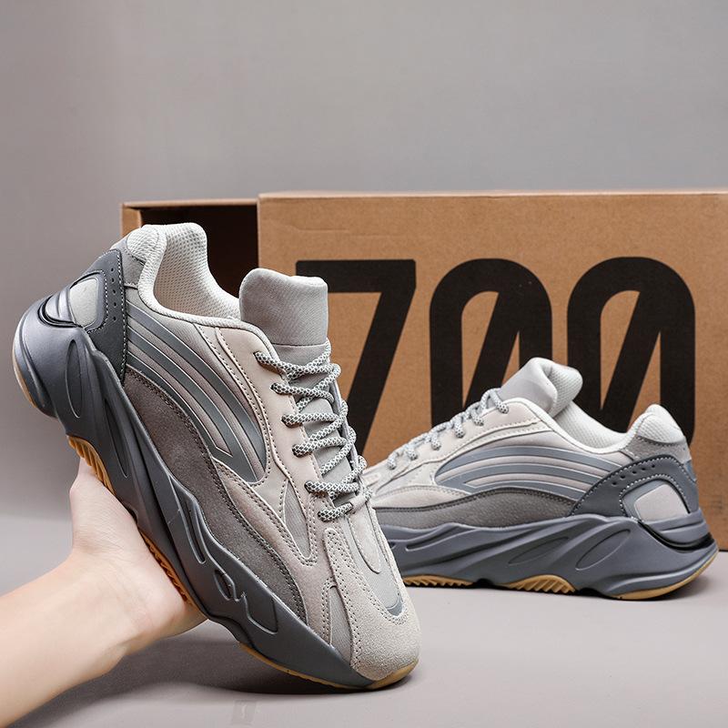Podzimní kokosové boty pánské 700v2 uhlově šedé dad shoes ins trendy platforma sportovní pánské neformální všestranné protiskluzové boty