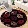 1pc Lips Kisses Office Round Area Rug, Indoor Mat Suitable For Office, Under Office Chairs Bedroom Living Room Home Decor, Room Deco 171