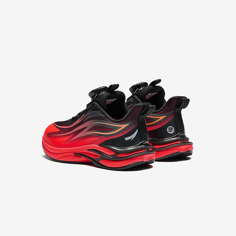 Anta Kids Flame Trendy Fashion Lightweight Shock Absorption Low Top Running Shoes Kids sneaker Black Red 312519903-2
