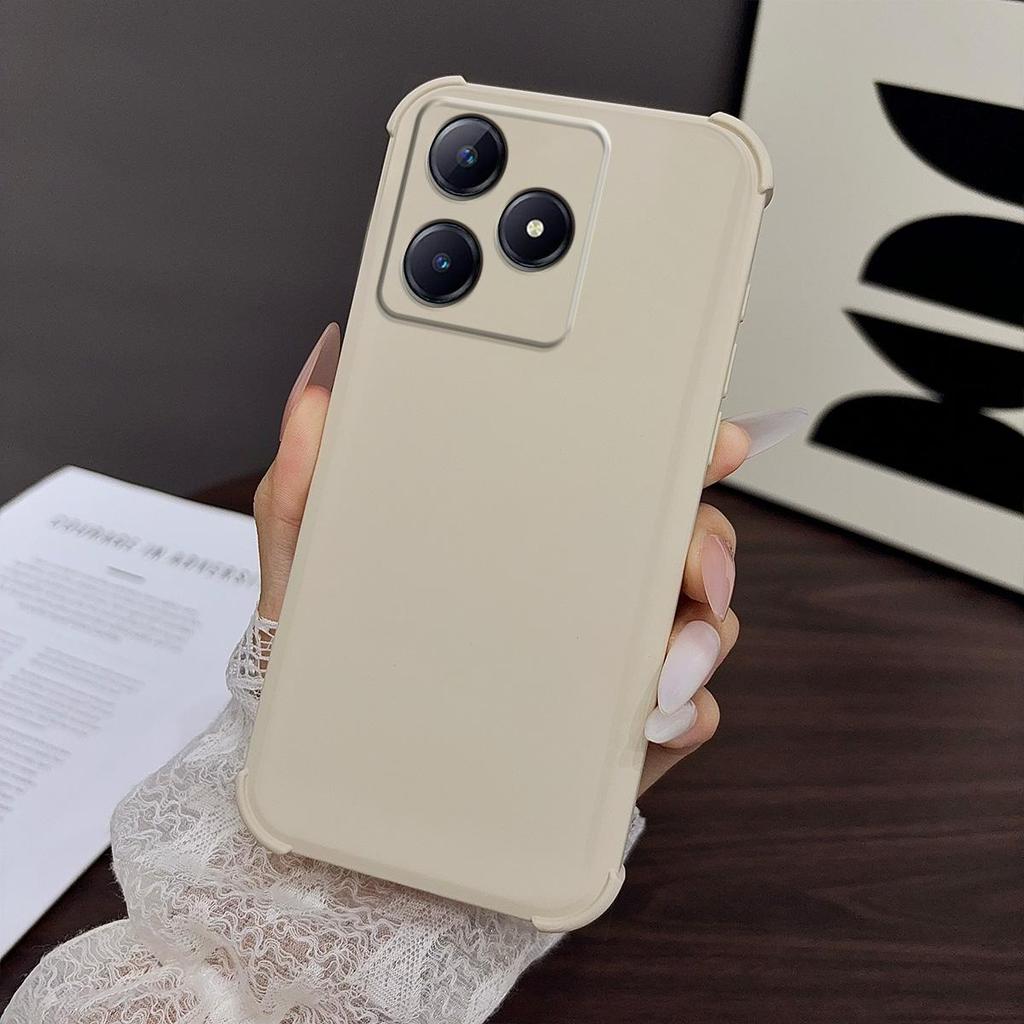 Case for realme C65s,C63,C61,Note 60x 60 Ultra-Soft Liquid Silicone Casing Y2K Minimalist Aesthetic Airbag Drop Protection Cover