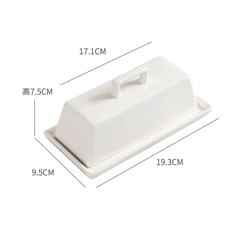 Однотонная керамическая масленка с крышкой, креативная сырная тарелка, тарелка для масла, десертная тарелка для димсамов, бытовая специальная посуда