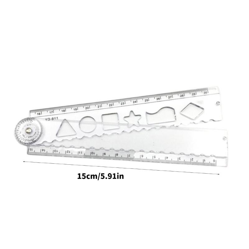 Clear Foldable Plastic Ruler With Sliding Cutting Edgeds For Accurate Paper Trimming Office School Art Projects