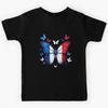 French Flag Butterfly Design France Flag Patriotic Butterfly Design Kids T-Shirt
