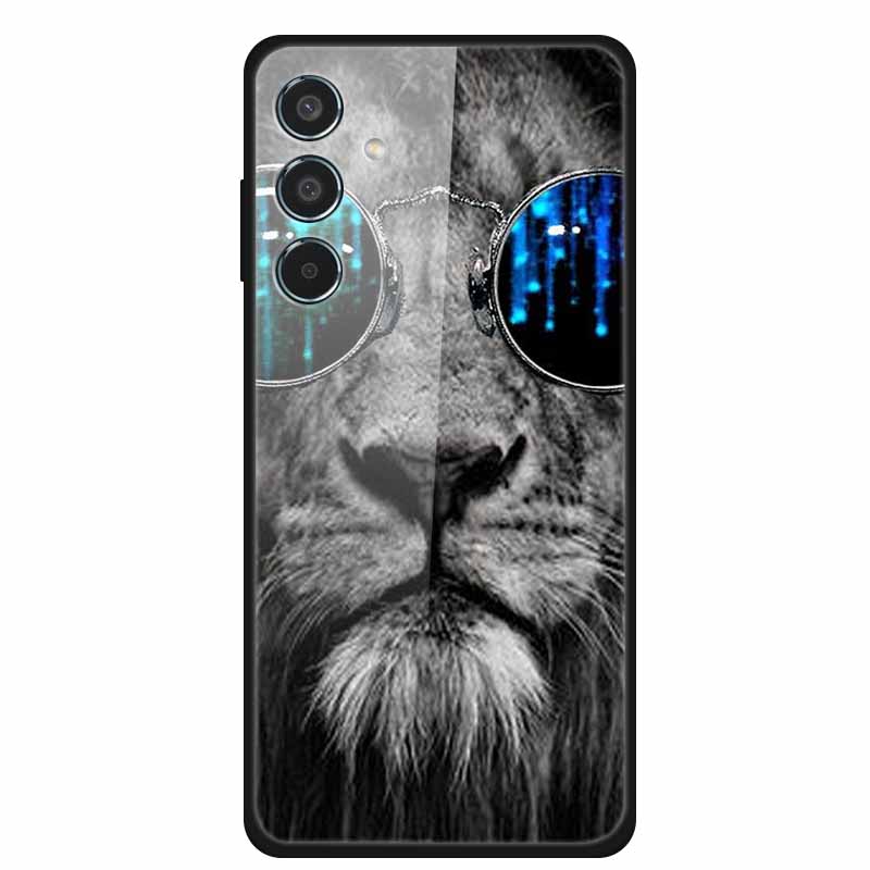 Glass Back Cover For Samsung Galaxy S24 FE Case S24FE Hard Tempered Glass Case For Samsung Galaxy M55 A16 Phone Case Soft Bumper