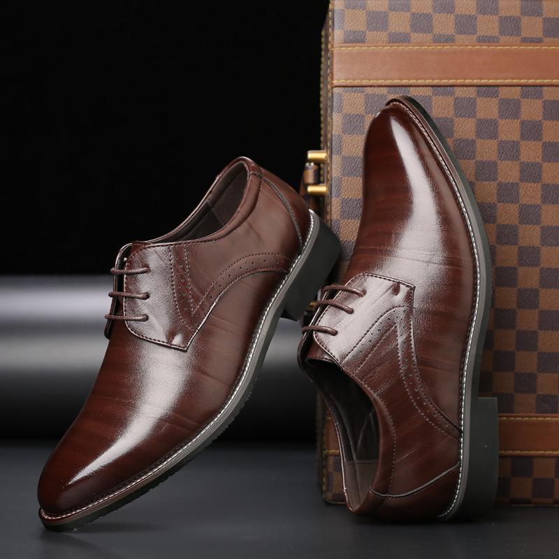2025 New Creative Trend Large Size Men's Shoes Business Dress Single Shoes Spring Foreign Trade Leather Shoes