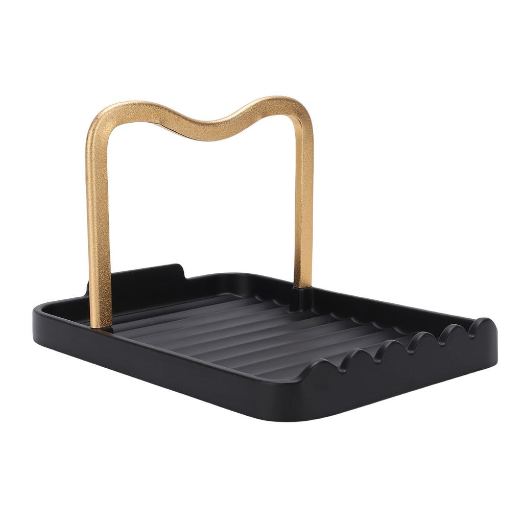 Pot Lid Holder Aluminum Desktop Lid and Spoon Rest Holder Thickened with Non Slip Pads for Kitchen Countertop Cooking