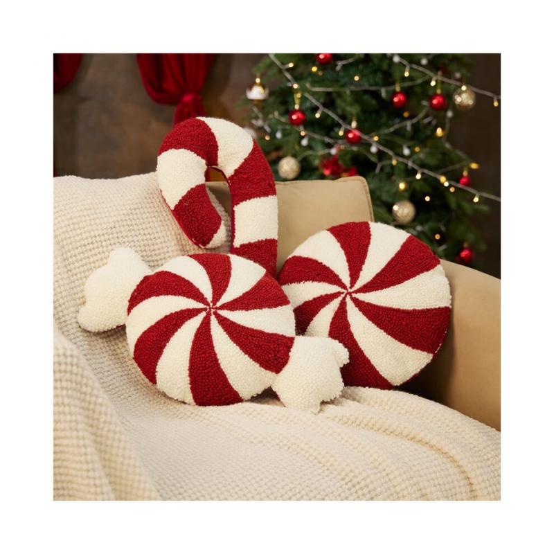 Niedliche Weihnachtskissen, Weihnachtskissen Aus Plüsch und Süßigkeiten, Weihnachtsdekoration für das Sofa im Winterschlafzimmer
