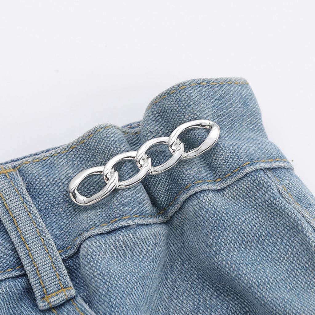 3pcs Adjustable Waist Tighteners Pin Metal Electroplate Jeans Brooch Pin for Loose Pants Skirts Sleeves and Sweaters