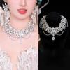 Super flash necklace, flash bride luxury temperament necklace, new heavy industry exquisite main wedding dress atmospheric neck chain