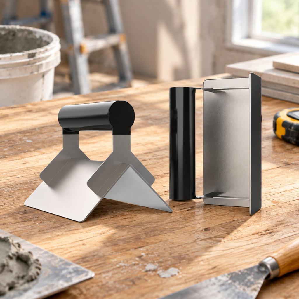 2 Pieces Stainless-Steel Corner Plastering Tool Practical for Rendering, Masons