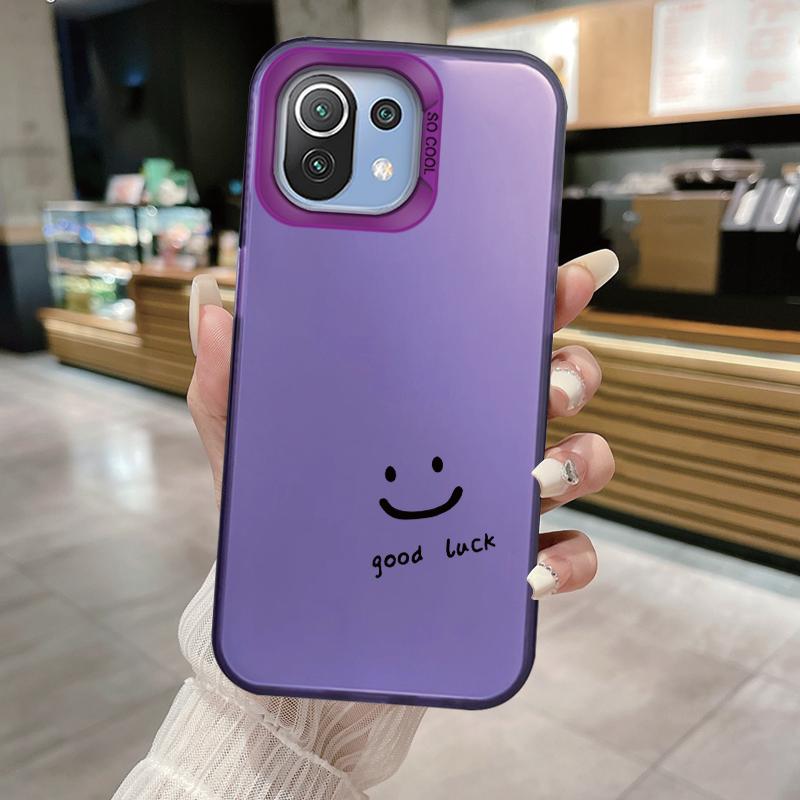 Smiling Face Case For Xiaomi Mi 11 Lite 5G NE 13T PRO 14T Redmi A5 A1 A2 9A Poco C71 Shockproof Hard Back Cover Line Art Sketch