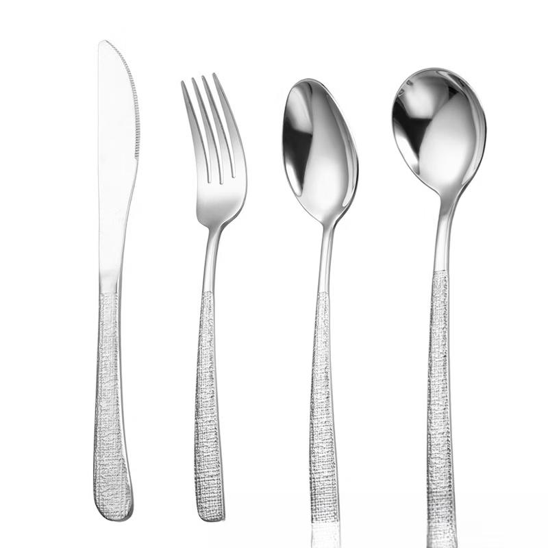 Ru Han Stainless Steel Hammered Fabric Cutlery Set