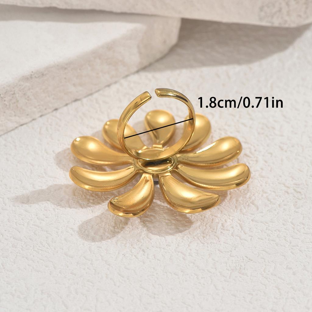 New Style Women's Ring Personalized Opening Inlaid Pearl Design Flower Ring Versatile Index Finger Ring