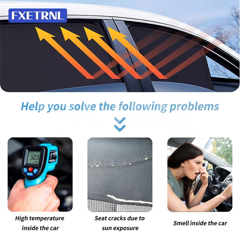 Magnetic Mesh Rear Side Window Sunshade Curtain For Volkswagen Tiguan 5-Seater 2018-2024 Car Window Sun Shade UV Protection
