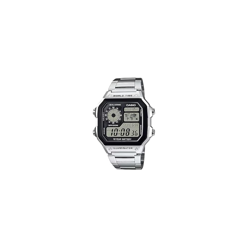Casio Standard AE-1200WHD-1A Men s Watch Stainless Steel Case Analog Digital Display