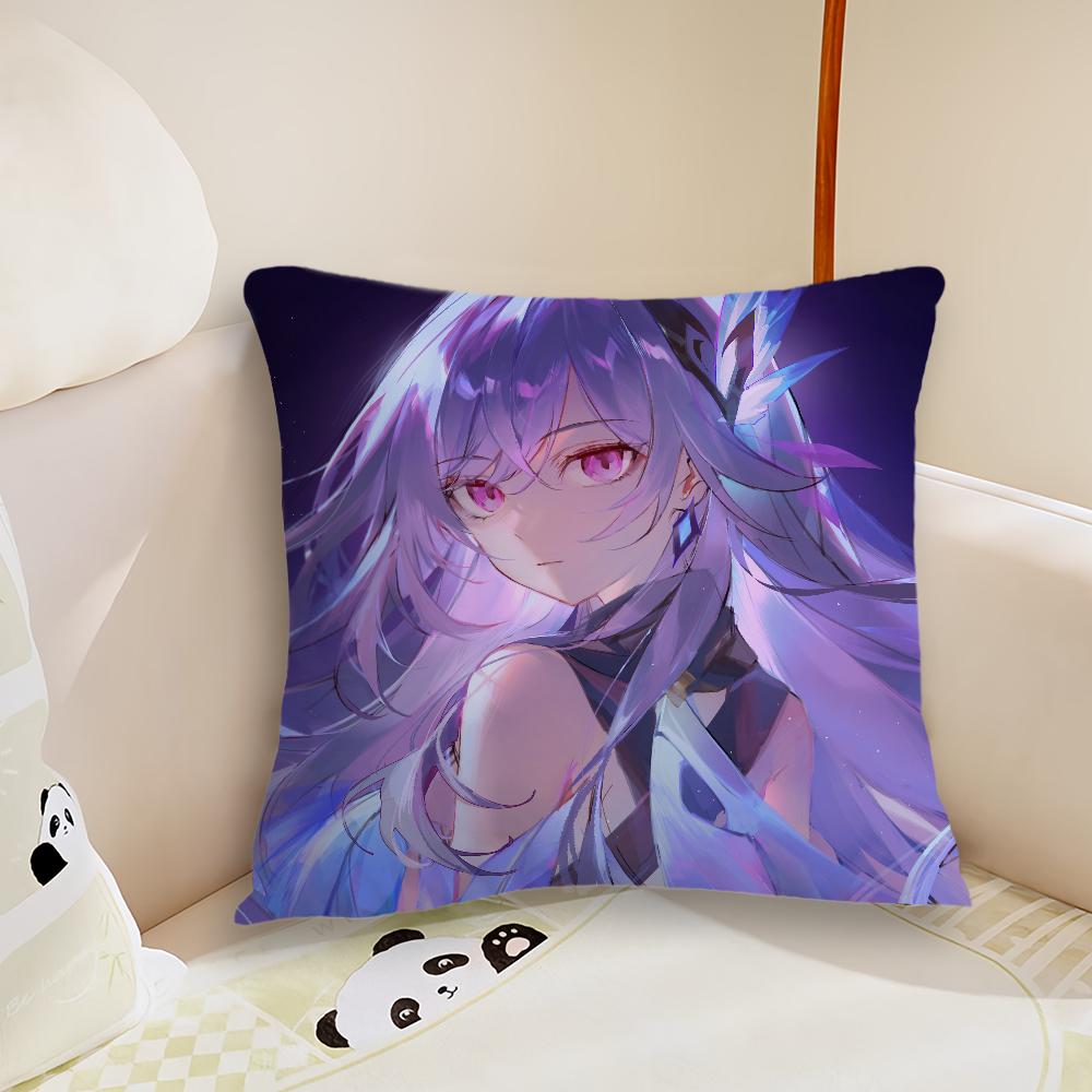 Game Genshin Impact Skirk Cushion Cover Pillow Case Plush Fabric Soft Double Sided Print Sofa Cushion Cover Throw Pillow Covers
