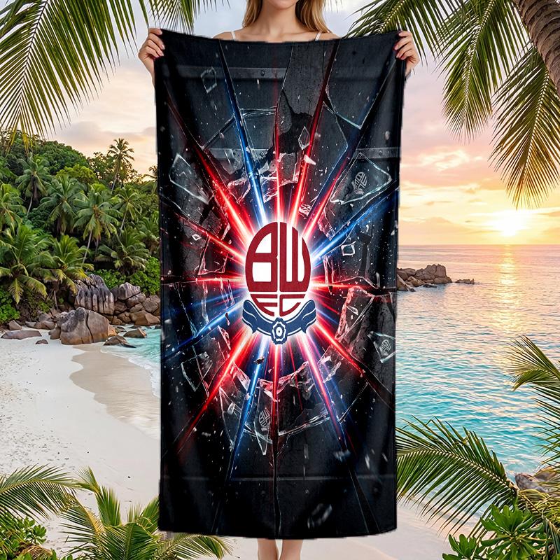 Bolton Wanderers FC Print Quick Dry Beach Towel Microfiber Absorbent Portable Travel Swimming Towel