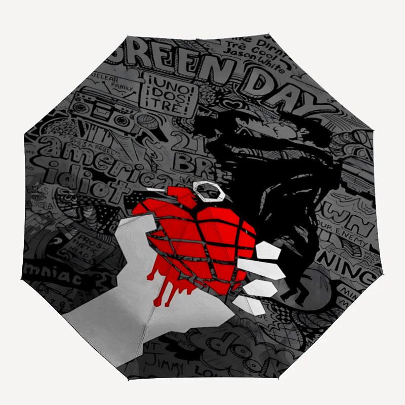 

1PC Green Day Album Artwork Automatic Open/Close, 8-Rib Durable Frame Compact Travel Umbrella for Men & Women S1222040