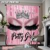 2Pcs Eyelash Curtainsstylish Pink Sparkles Blackout Curtains Adult Eyelash Diamond Aesthetic Curtains Drapes Makeup Eyelash