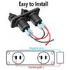 12V Marine Dual Quick Charge 3.0 USB Charger Outlet Splitter Waterproof Power Panel Adapter for Car Boat Motorcycle RV Truck ATV