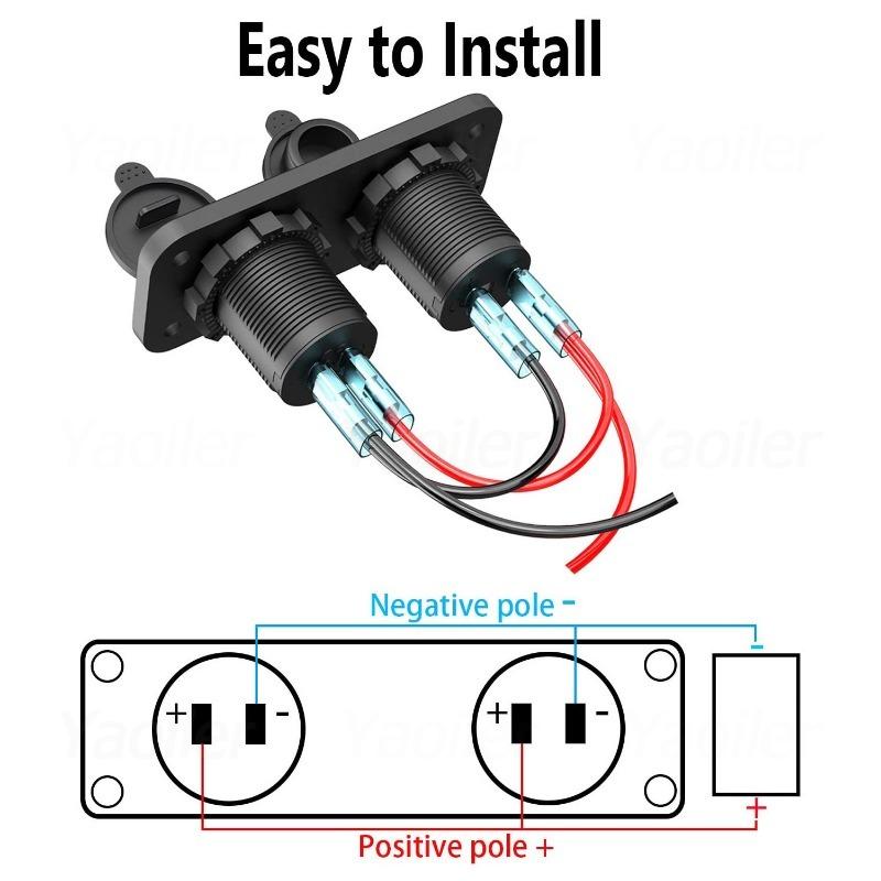 12V Marine Dual Quick Charge 3.0 USB Charger Outlet Splitter Waterproof Power Panel Adapter for Car Boat Motorcycle RV Truck ATV