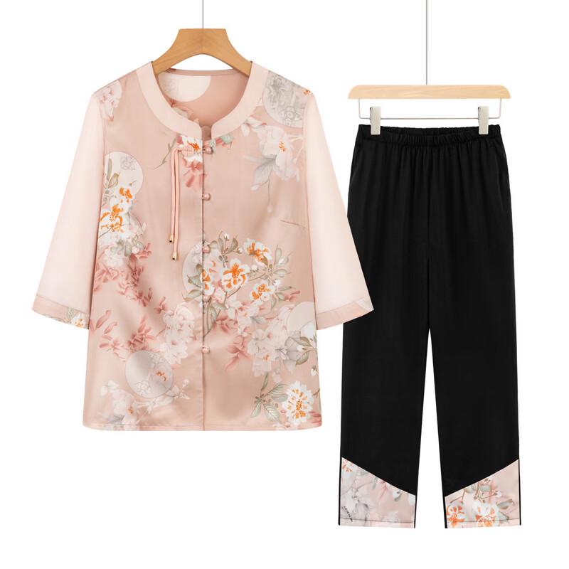 LANGSHA New Chinese Style Mom's Summer Two-Piece Set