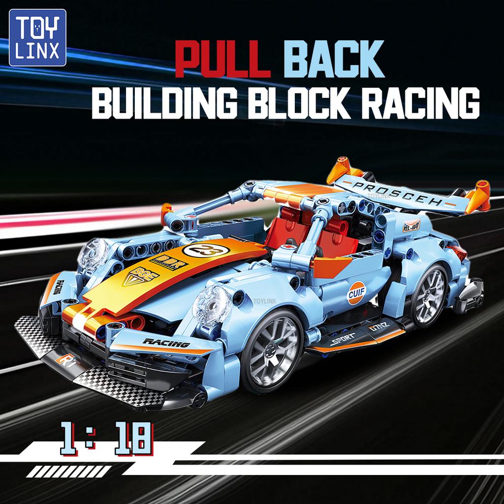 Non-Toxic 523Pcs Building Blocks Car Toys Adults Or Kids 1/18 Building Set Racing Model Super For Age 14+ Christmas Birthday Gift