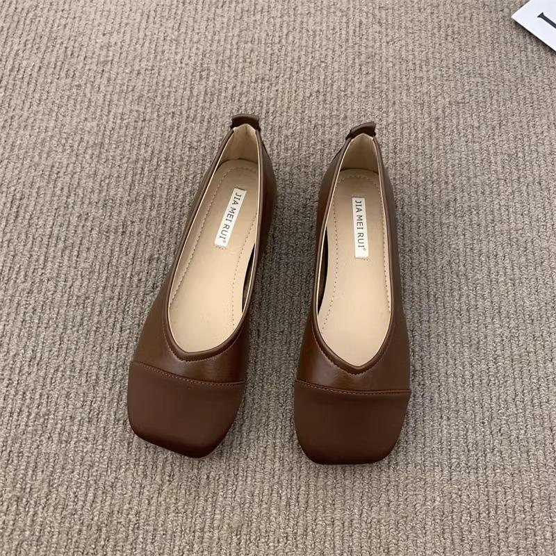 

Flat single shoes women s shallow beanie shoes 2025 new spring and autumn one-pedal ladyshoes small fragrant wind Mary Jane grandma shoes 40 светло-коричневого