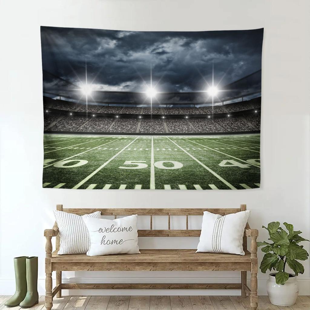 1Pamerican Football Stadium Tapestry Wall Hanging Cool Sports Aesthetic Room Decor Background Cloth For Bedroom Living Room Bar