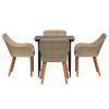 Garden Dining Set with Cushions 5 pcs Beige Poly Rattan