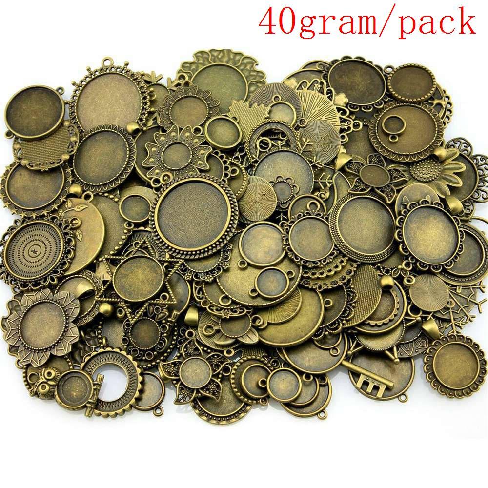 

Подвески с круглой основой для изготовления ювелирных изделий. Принадлежности ручной работы для ювелирных изделий. Подвеска своими руками. 40gram-Mix-K1208