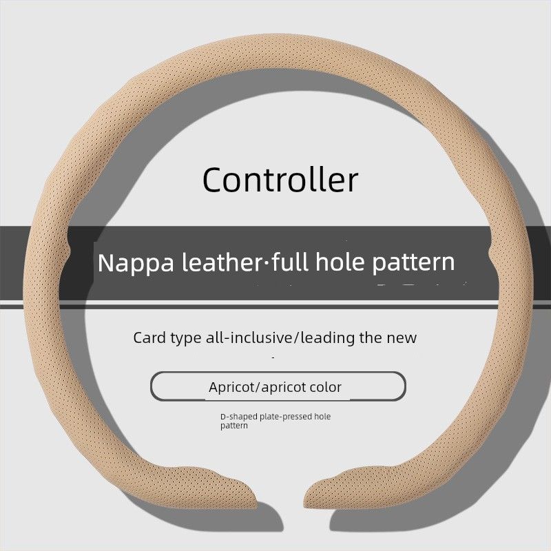 Car Steering Wheel Cover, High-End Nappa Leather, New Model, Anti-Slip, Breathable, Ultra-Thin, Universal for All Seasons