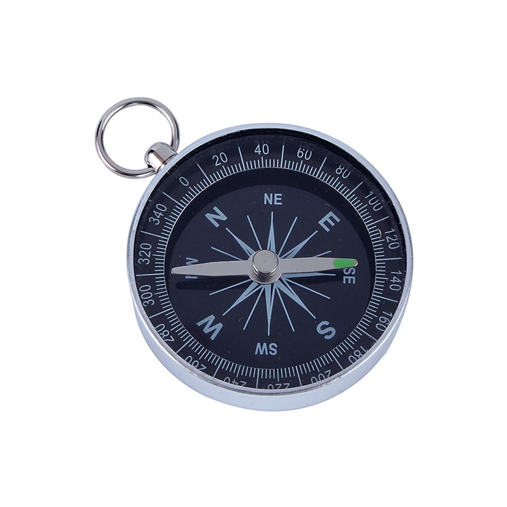 Silver Portable Pocket Compass For Outdoor Camping Hiking Sports Navigation