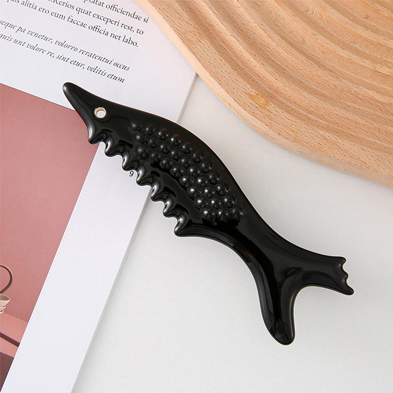Ceramic Fish Shaped Scraping Board Gua Sha For Face Body Massage Tool Body For Relief Massage Face Lift Guasha Acupoint Massager