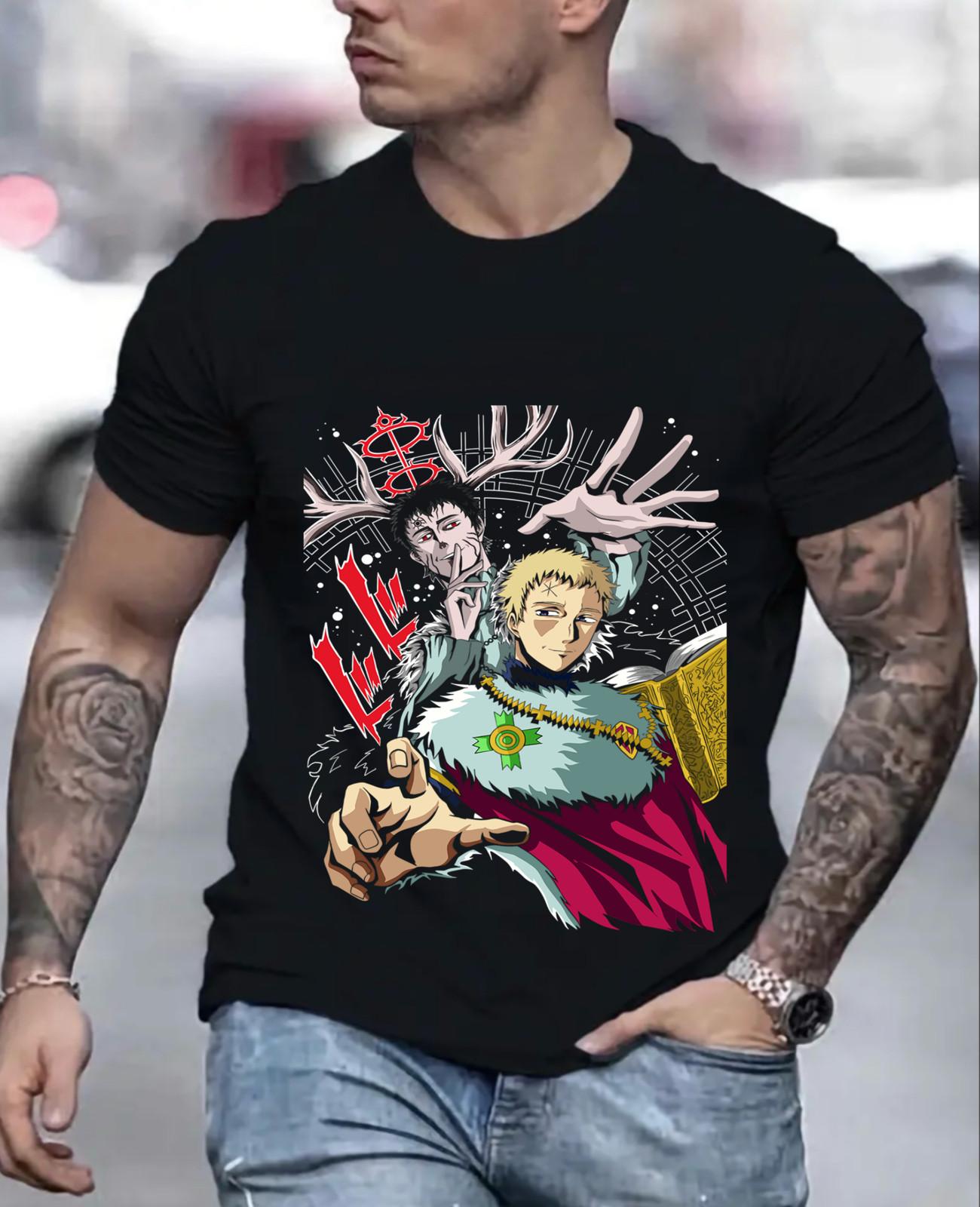 Asta Yuno T-Shirt Mens Womens Tees Top Black Clover Anime Manga Asta Girl Gifts Black Shirt All Size L