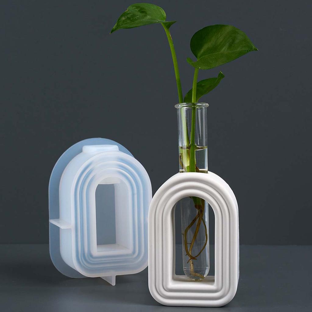 Arched Hydroponic Vase Silicone Mold DIY Water Culture Test Tube Flowerpot Gypsum Casting Mold Cement Resin Craft Making Home De