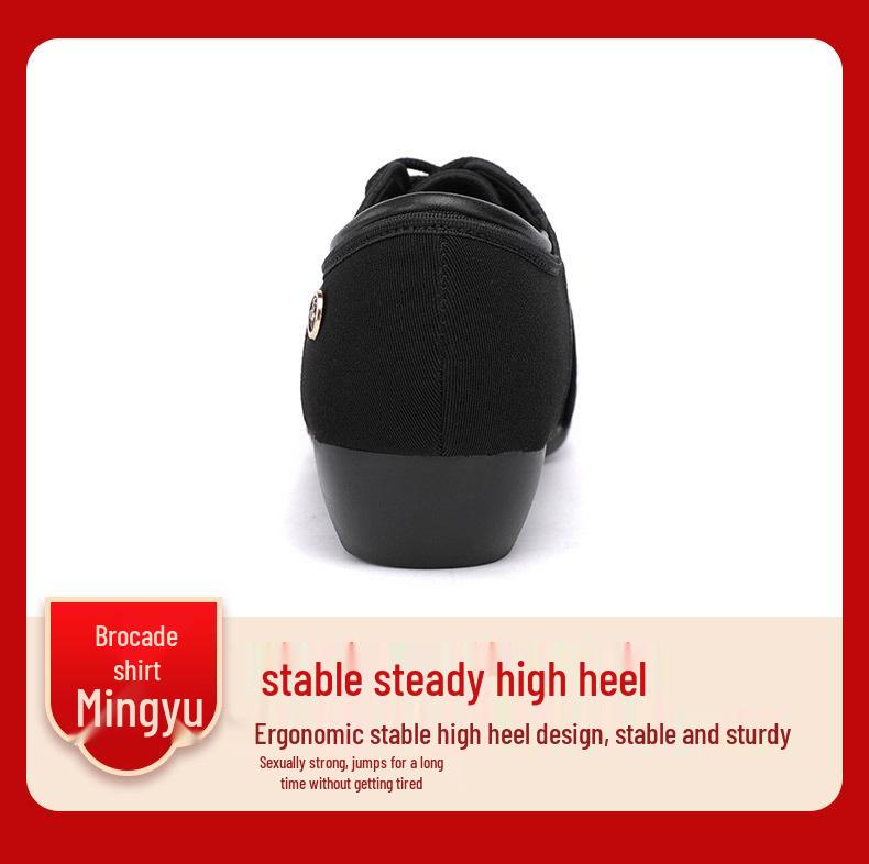 Dámské profesionální boty na latinskoamerické tance a trénink s nízkým podpatkem - Měkká podrážka