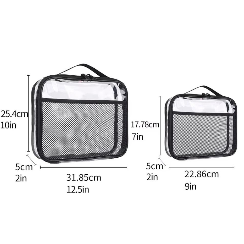 PVC Transparent Mesh Storage Bag Waterproof Zipper Bag Portable Makeup Storage Bag  Travel