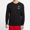 Nike Swoosh Casual Sports Double-Hook Crew-neck Long Sleeve 'Black' DB6156-010